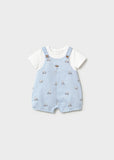 Mayoral Blue & White Striped Romper