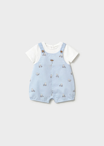 Mayoral Blue & White Striped Romper