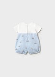 Mayoral Blue & White Striped Romper