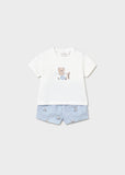 Mayoral Blue Teddy Shorts Set