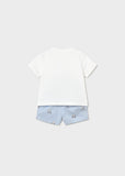 Mayoral Blue Teddy Shorts Set
