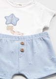 Mayoral Pale Blue & White Shorts Set
