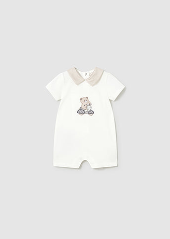 Mayoral Baby Boys Ivory & Beige Romper