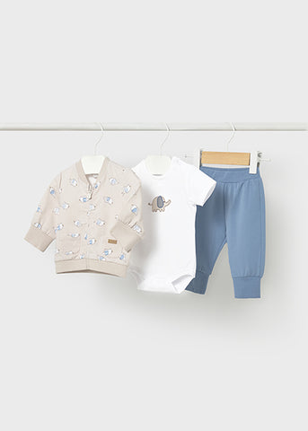 Mayoral Baby Boys Beige & Blue Tracksuit