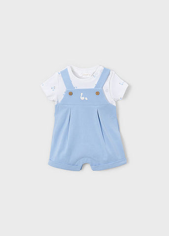 Mayoral Blue & White Duck Print Romper