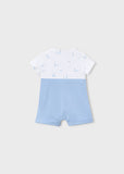 Mayoral Blue & White Duck Print Romper