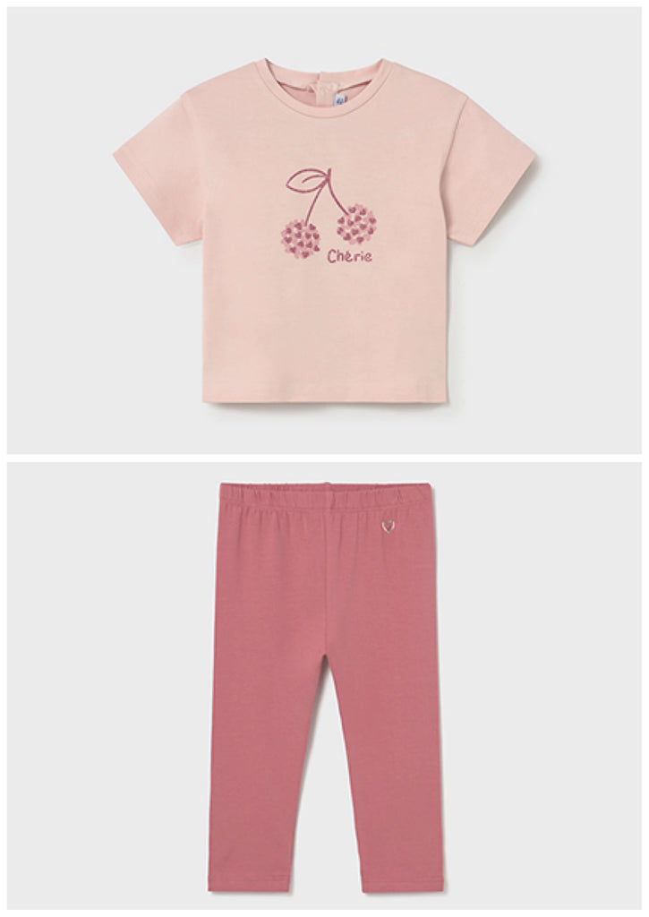 Mayoral Pink Cherry Leggings Set