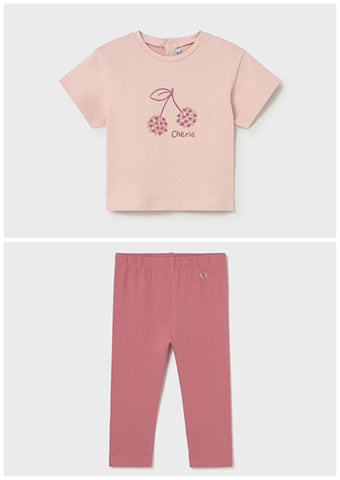 Mayoral Pink Cherry Leggings Set