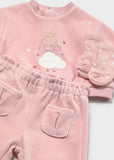Mayoral Pink Corduroy 3-Piece Tracksuit