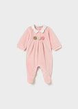 Mayoral Baby Girls Pink Velour Babygrow