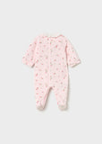 Mayoral Pink Flower Velour Babygrow