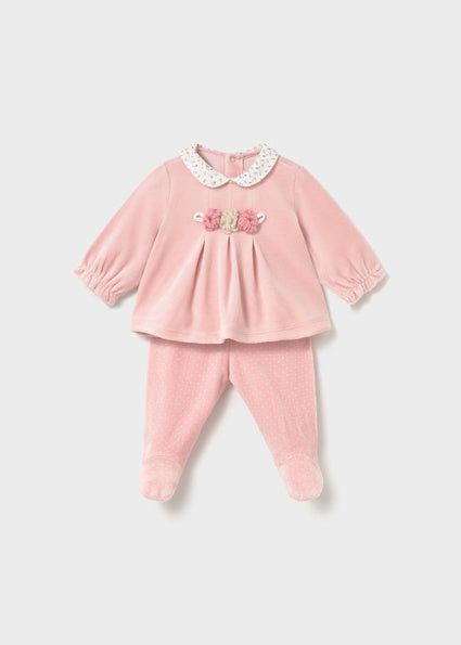 Mayoral Baby Girls Pink Velour Two Piece