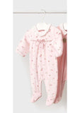 Mayoral Pink Flower Velour Babygrow