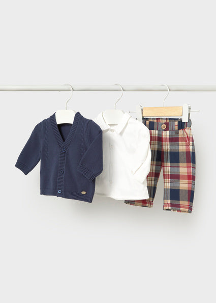 Mayoral Navy & Red Checked 3 Piece Set