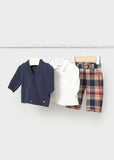 Mayoral Navy & Red Checked 3 Piece Set