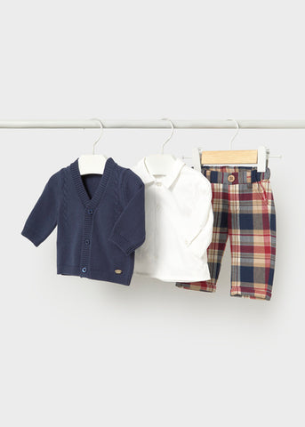 Mayoral Navy & Red Checked 3 Piece Set