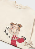 Mayoral Girls Beige & Red Flared Leggings Set