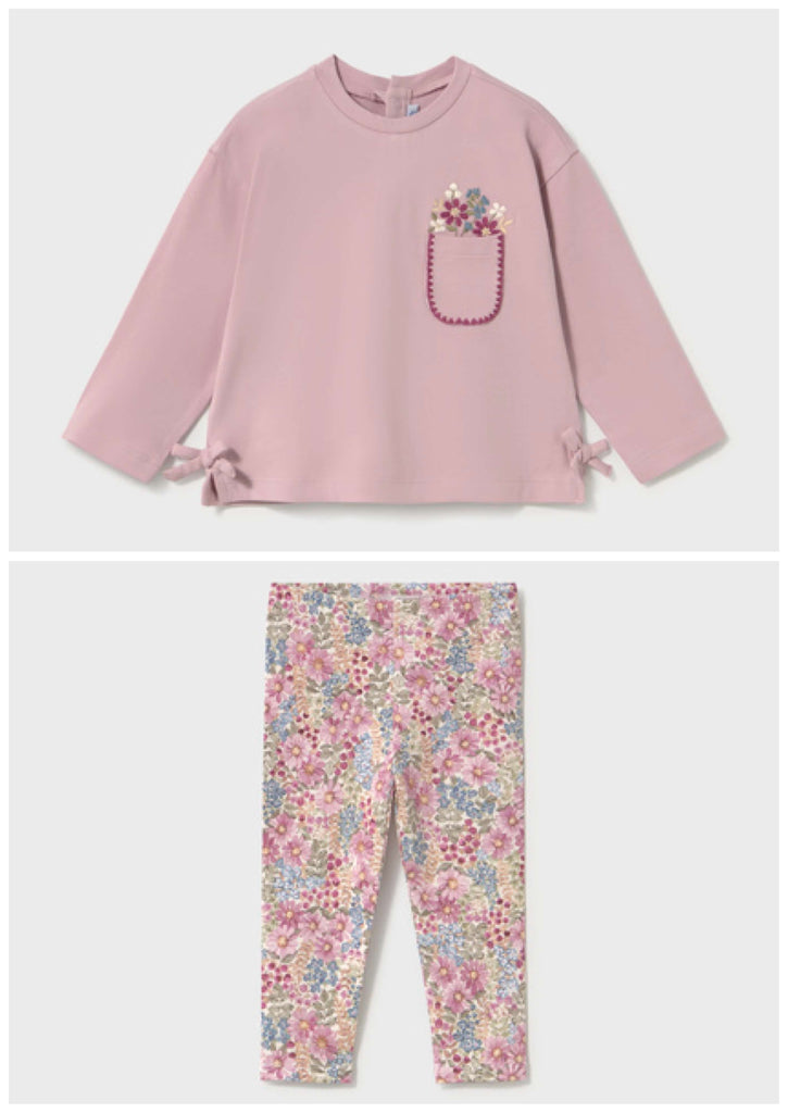 Mayoral Mauve Flower Leggings Set