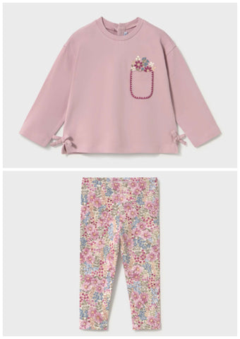 Mayoral Mauve Flower Leggings Set