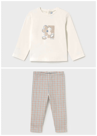 Mayoral Blue & Beige Leggings Set