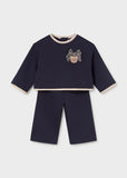 Mayoral Navy Blue Jersey Trouser Set
