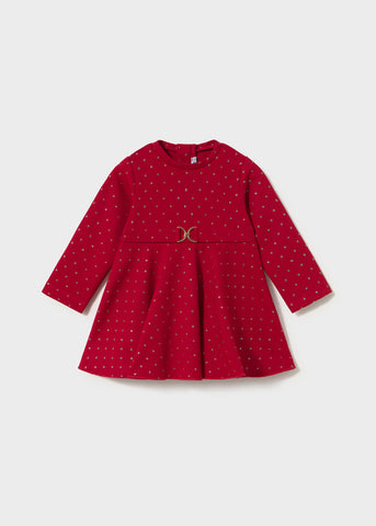 Mayoral Girls Red & Gold Sparkle Dress