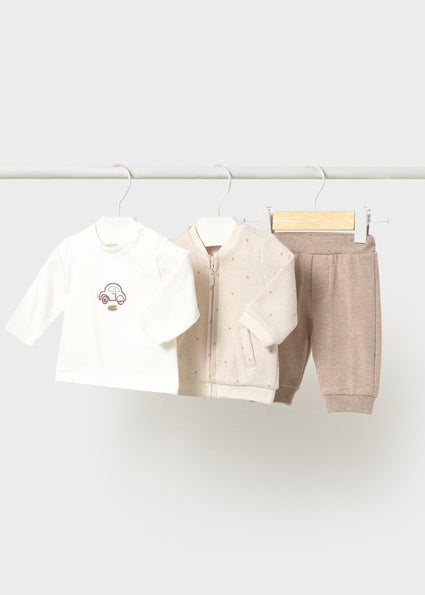 Mayoral Baby Boys Beige 3 Piece Tracksuit