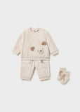 Mayoral Baby Boys Beige Tracksuit & Socks Set
