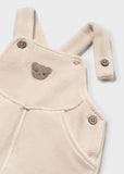 Mayoral Beige Velour Corduroy Dungaree Set