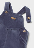 Mayoral Navy Velour Corduroy Dungaree Set