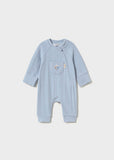 Mayoral Baby Boys Blue Ribbed Babygrow