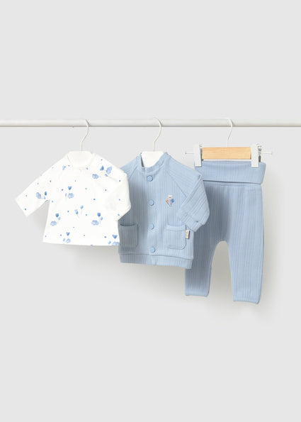 Mayoral Baby Boys Blue 3 Piece Outfit