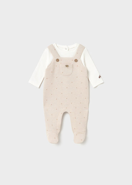 Mayoral Baby Boys Beige All-in One Babygrow