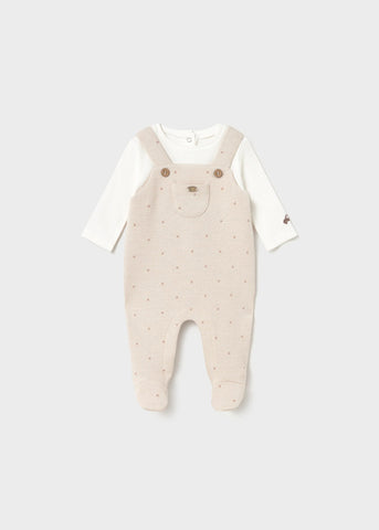 Mayoral Baby Boys Beige All-in One Babygrow