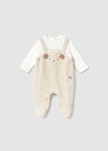 Mayoral Baby Boys Beige Corduroy Babygrow
