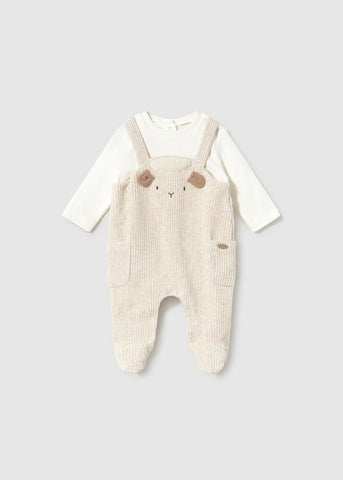 Mayoral Baby Boys Beige Corduroy Babygrow