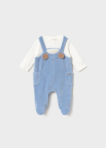 Mayoral Baby Boy Blue Corduroy Babygrow
