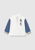 Mayoral Boys Ivory & Blue Polo Shirt
