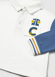 Mayoral Boys Ivory & Blue Polo Shirt