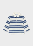 Mayoral Blue & Cream Striped Polo Shirt