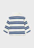 Mayoral Blue & Cream Striped Polo Shirt