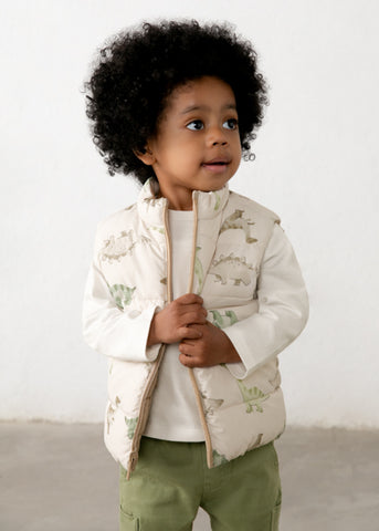 Mayoral Boys Reversible Dinosaur Gilet