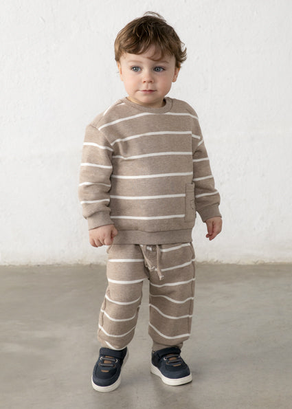 Mayoral Boys Beige Striped Tracksuit