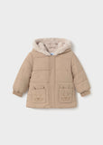 Mayoral Boys Beige Faux Fur-Lined Hooded Jacket
