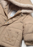 Mayoral Boys Beige Faux Fur-Lined Hooded Jacket