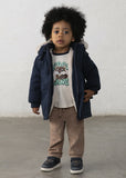 Mayoral Boys Navy Blue Faux Fur-Lined Parker Coat