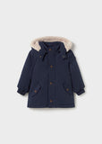 Mayoral Boys Navy Blue Faux Fur-Lined Parker Coat