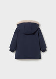 Mayoral Boys Navy Blue Faux Fur-Lined Parker Coat