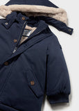 Mayoral Boys Navy Blue Faux Fur-Lined Parker Coat