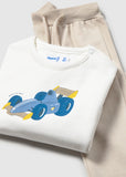Mayoral Boys Blue & Beige Three-Piece Tracksuit
